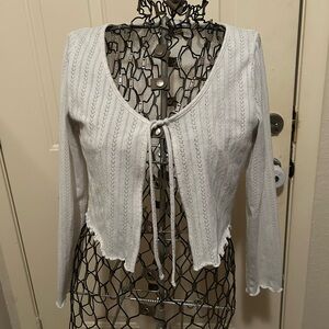 H&M Divided White Knit Cardigan